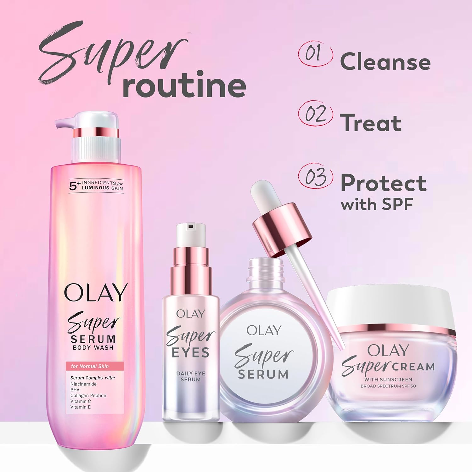 Olay Super Cream with Sunscreen SPF 30, Lightweight Face Moisturizer with Sun Protection, 5-in-1 Skin Care Benefits - Hydrating, Brightening, Firming - Niacinamide, Vitamin C, Collagen Peptide, 1.7 oz - Image 10