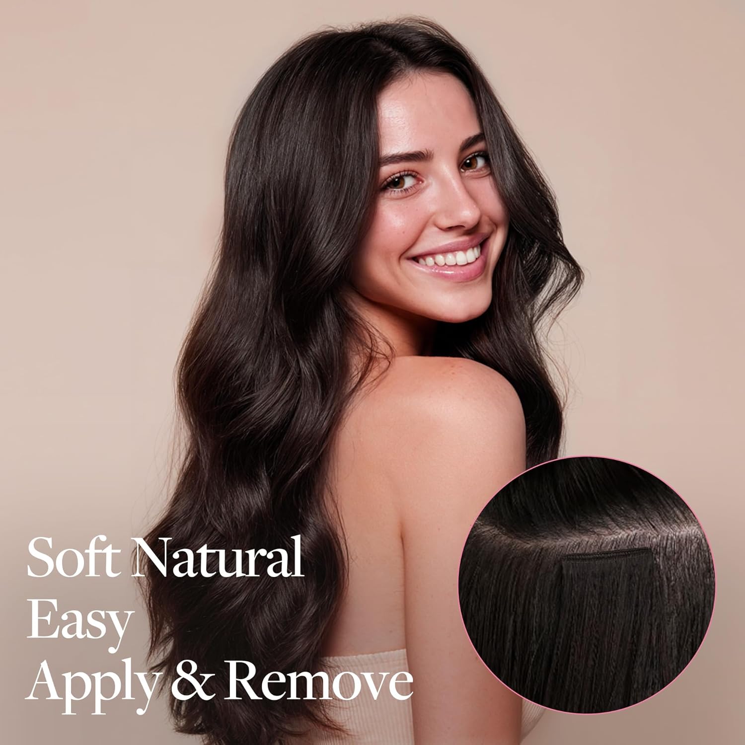 GOO GOO Clip in Hair Extensions Real Human Hair, Remy Human Hair Extensions Clip ins for Women, Natural Human Hair, 20inch 120g 7Pcs, 2 Dark Brown - Image 7