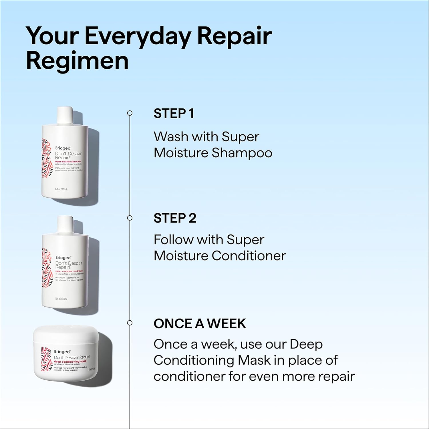 Briogeo Don't Despair, Repair! Deep Conditioning Mask | Protein + Moisture Balance Conditioner for Dry, Damaged, Color-Treated Strands | Vegan & Cruelty-Free - Image 8