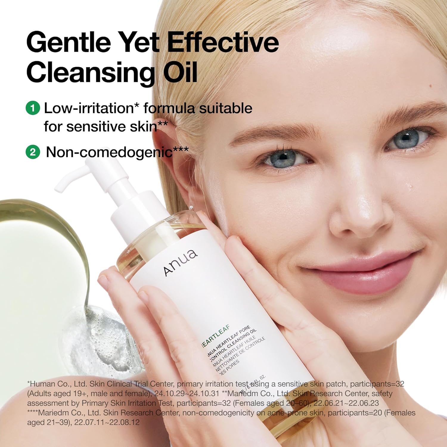 ANUA Double Cleansing Duo for Facial Cleansing, Heartleaf Pore Control Cleansing Oil & Quercetinol Deep Cleansing Foam, Makeup Remover Face Wash, Blackhead Care, Korean Skincare - Image 5