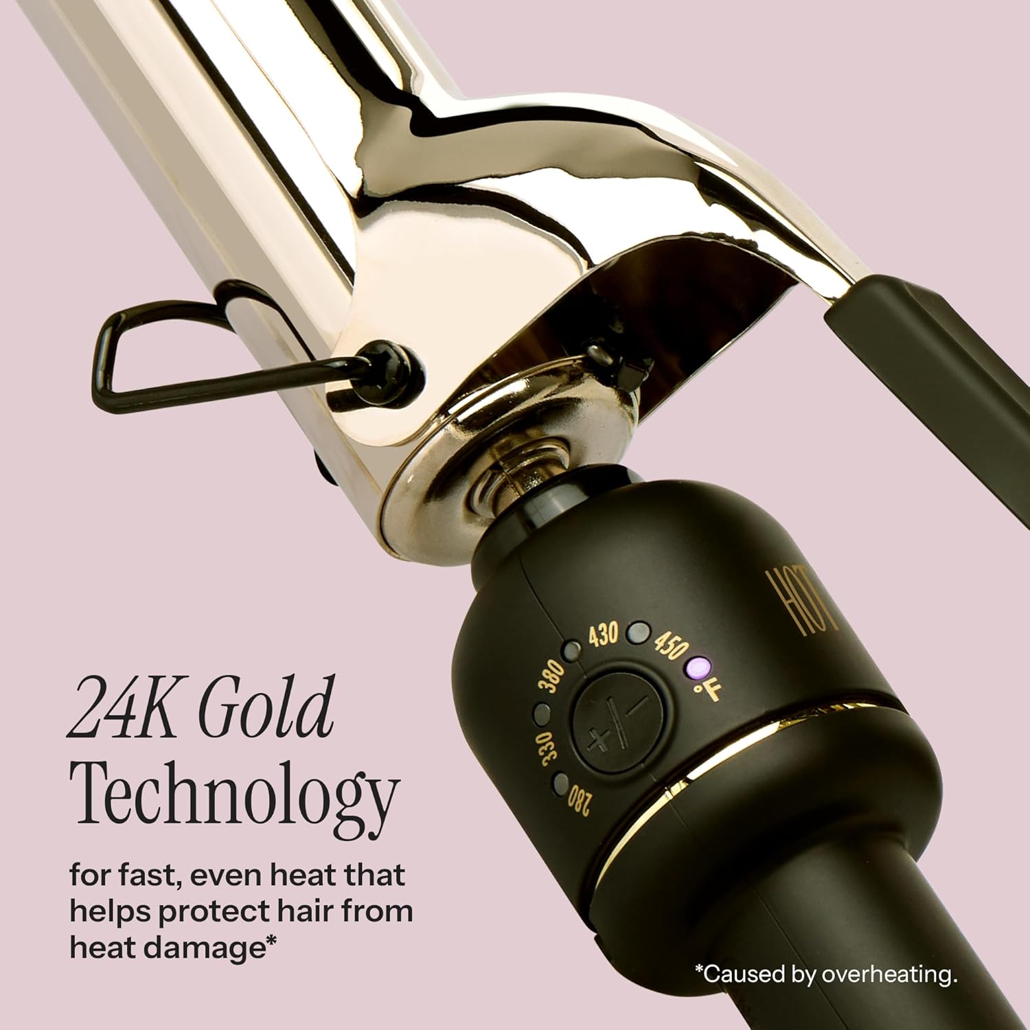 HOT Tools 24K Gold Professional 1 1/2" Extended Barrel Curling Iron with Clamp for Bouncy Curls, Faster Styling, Less Damage & Long-Lasting Results - Image 2