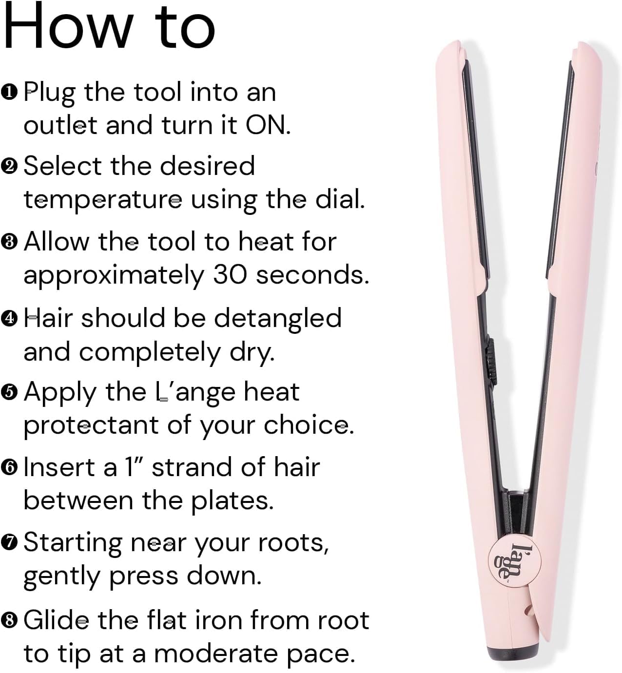 L'ANGE HAIR Le Ceramique 1-Pass Flat Iron Hair Straightener | Fast Heating Ceramic Flat Iron | Best Hot Tools Professional Hair Straightener to Lock in Moisture & Shine | (Blush) - Image 4