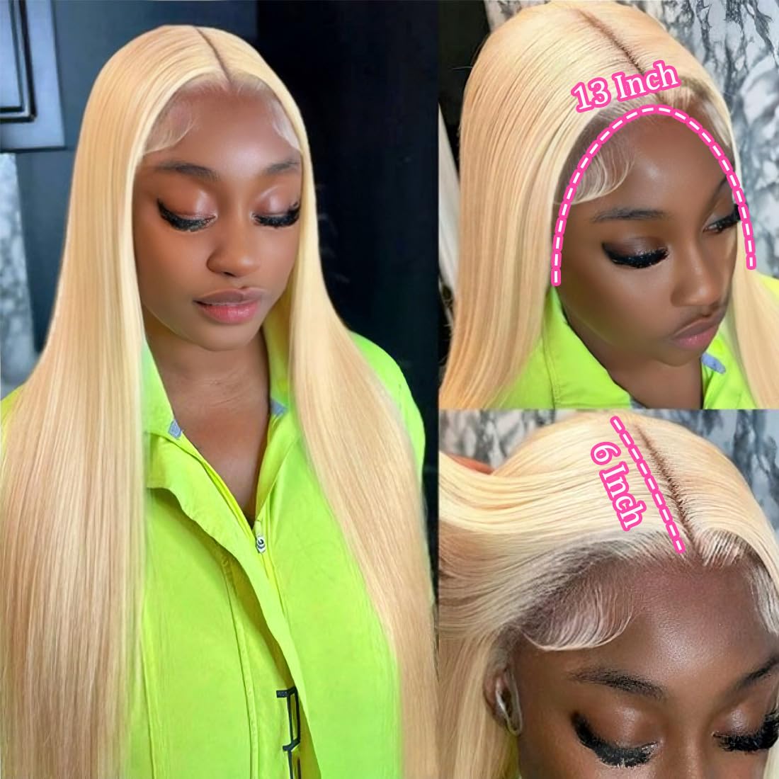 LETMIEO 30 Inch 613 Lace Front Wig Human Hair Blonde 13X6 HD Transparent Lace Front Wigs Human Hair 180% Density Blonde Glueless Wigs 613 HD Straight Lace Frontal Wig Pre Plucked - Image 5
