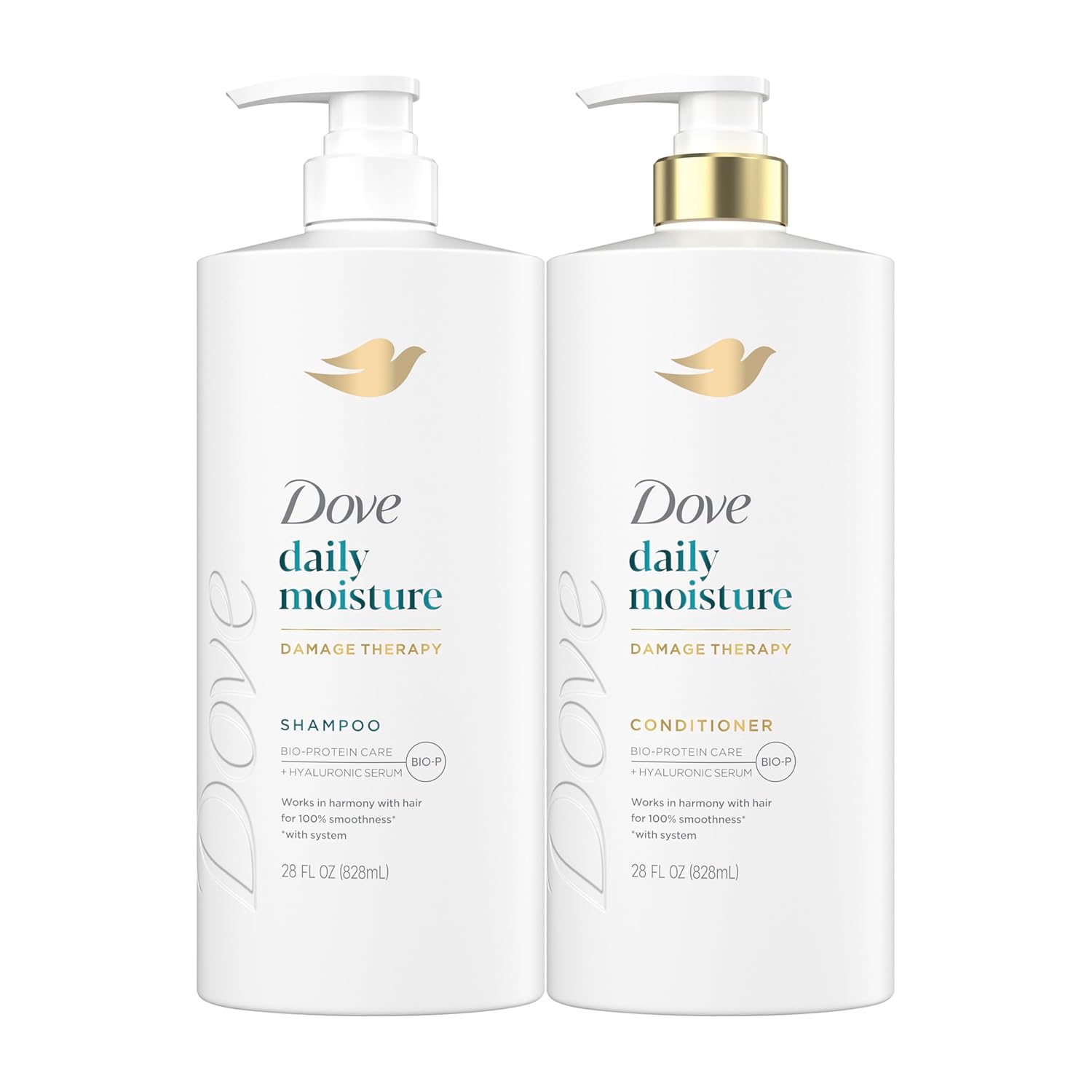 Dove Conditioner Daily Moisture for Dry Hair with Bio-Protein Care Technology and Hyaluronic Serum 28 Fl Oz