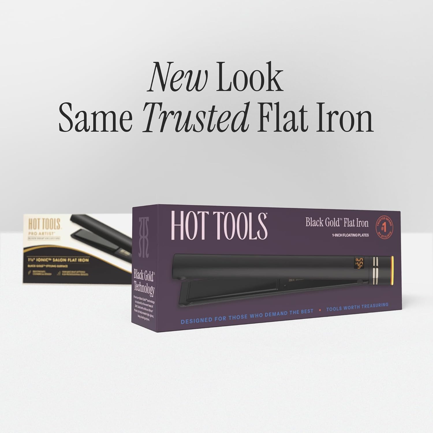 HOT TOOLS Pro Artist Black Gold Ionic 1 Inch Flat Iron - Use as Straightener for Sleek Straight Hair or Use Rounded Edges for Shiny Curls and Waves, Stylist-Preferred Styles - Image 7