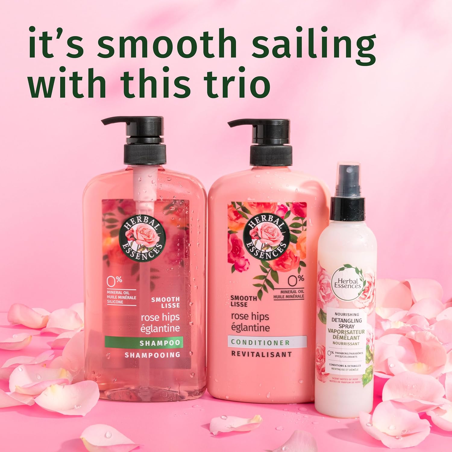 Herbal Essences Conditioner, Rose Hips- Smooth Collection, Shiny Hair with Vitamin E & Jojoba, Safe for Color Treated Hair, Floral Scent, Cruelty-Free, Dermatologist-Tested, 29.2 Fl Oz - Image 5