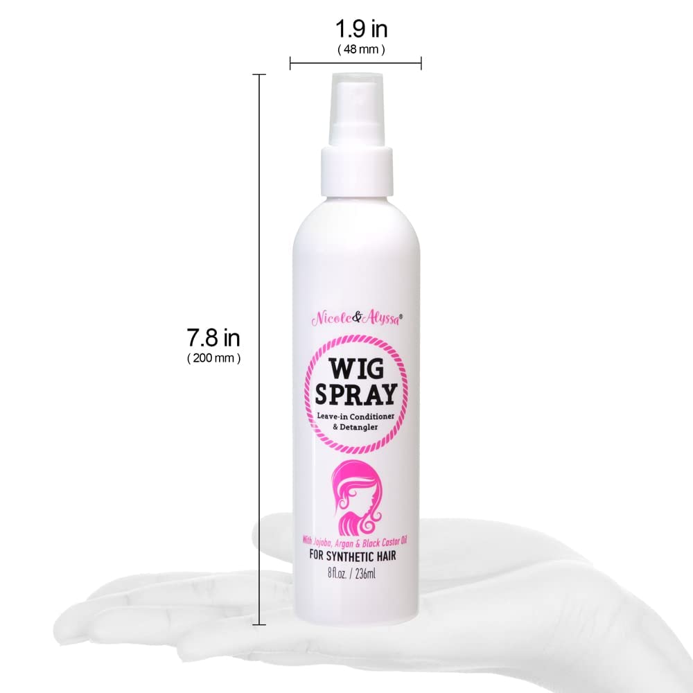 Nicole & Alyssa - Wig Spray For Synthetic Hair 8oz - Leave-in Conditioner, Detangler, Moisturizer - Image 3