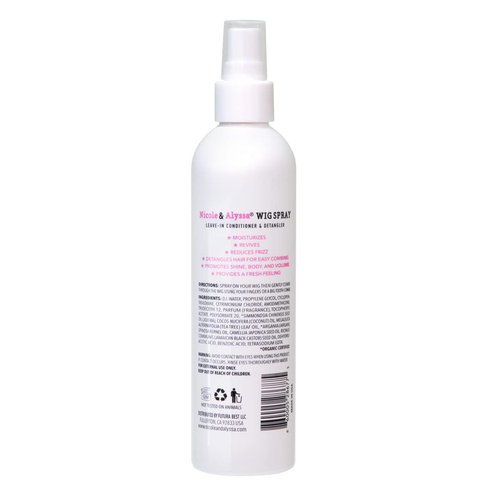 Nicole & Alyssa - Wig Spray For Synthetic Hair 8oz - Leave-in Conditioner, Detangler, Moisturizer - Image 4