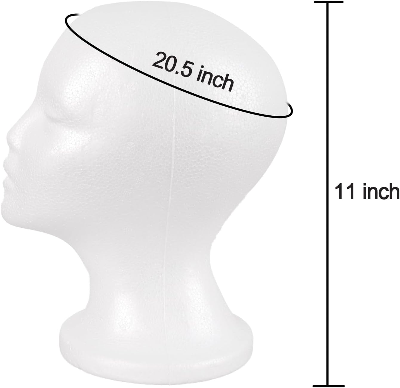 MapofBeauty Women Men Wig Stand, Mannequin Head Foam Display for Masks Hats, DIY Decoration Wig Head (White) - Image 3