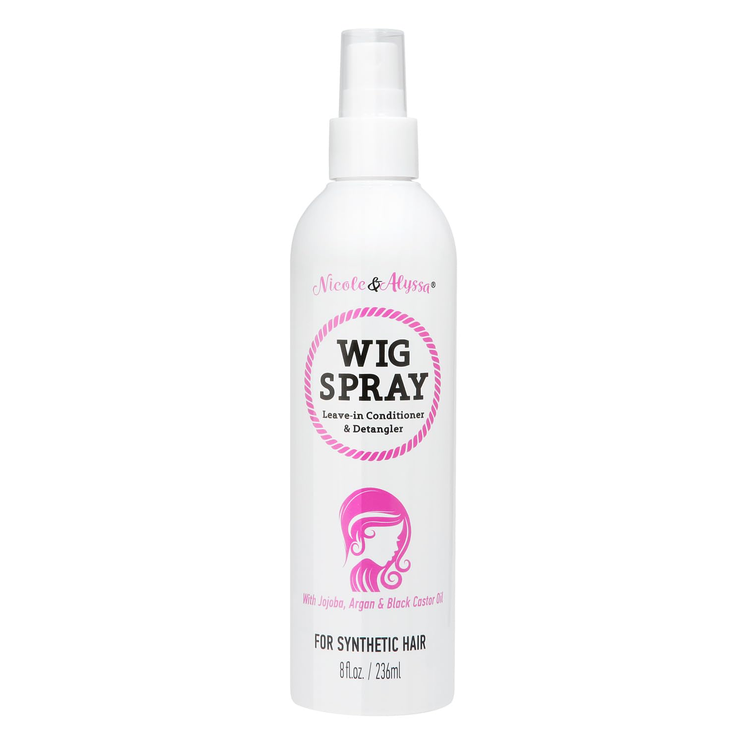 Nicole & Alyssa - Wig Spray For Synthetic Hair 8oz - Leave-in Conditioner, Detangler, Moisturizer