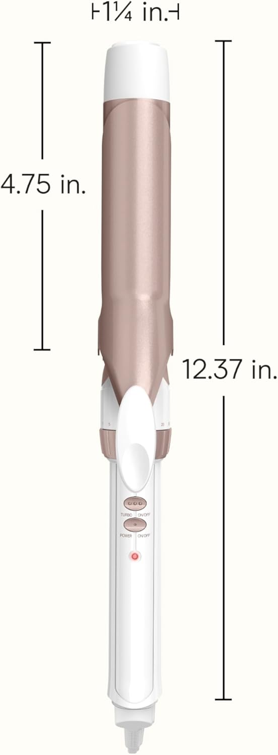 Conair Double Ceramic 1 ¼-Inch Curling Iron, 1 ¼-Inch Barrel Creates Loose Curls, Hair Curler for Use on Medium & Long Hair, White/Rose Gold - Image 4
