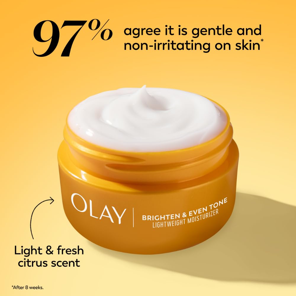 Olay Regenerist Radiance Vitamin C Face Moisturizer: Bright & Even Lightweight Cream for Women - Brightens, Hydrates, Evens Tone + Texture for Glowing Skin - 2 Oz - Image 8