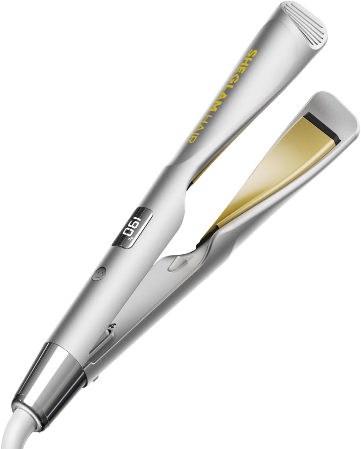 SHEGLAM Flat Iron Hair Straightener, 2-in-1 Twist Ceramic Hair Straightener and Curler, 1 inch, Fast Heating with LCD Display, Multi Styler Round Ion Flat Iron, 302-446°F, Anti-Frizz for Less Damage