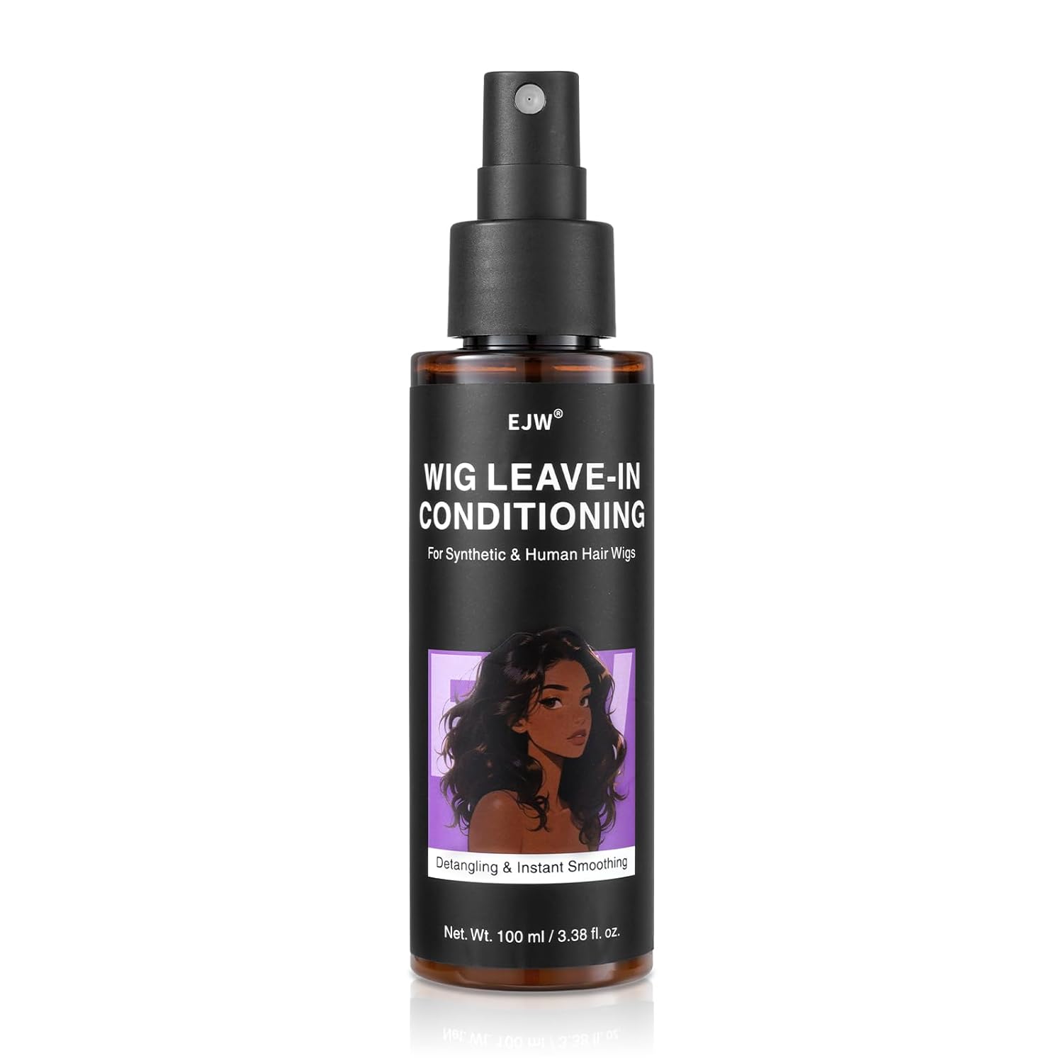 EJW Wig Leave-In Conditioner Spray – Detangles, Smooths & Refreshes – Lightweight, Non-Greasy Formula for Daily Use – For Synthetic & Human Hair – 3.38 fl. oz
