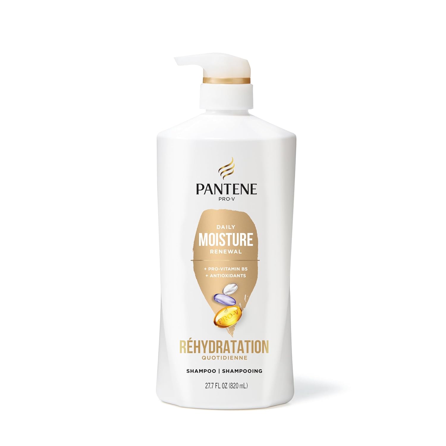 Pantene Shampoo & Conditioner Set, Daily Moisture Renewal - Pro-V Nutrients for Dry, Color-Treated, Straight to Curly Hair, 72-Hour Hydration & Softness, 52.8 Oz Total + Miracle Rescue Shot (0.5 Oz) - Image 8
