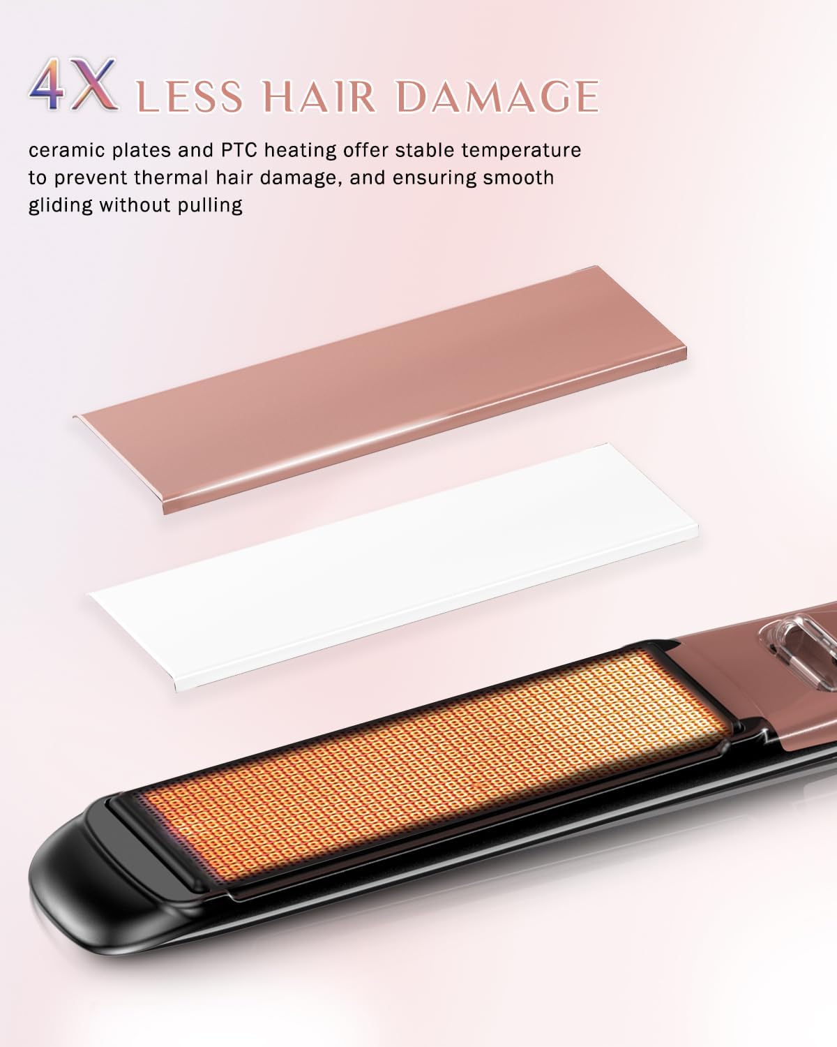 DORISILK 500 Degree High Temp Professional Hair Straightener,30s Fast Heating Ceramic Flat Iron ,2 in 1 Hair Straightener and Curler,Plasma Flat Iron Get Frizz-Free ,Dual Voltage for Travel Using - Image 6