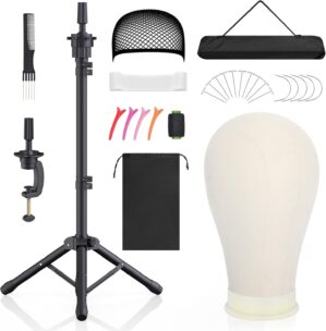 Hemndic Wig Stand with Head, Height...