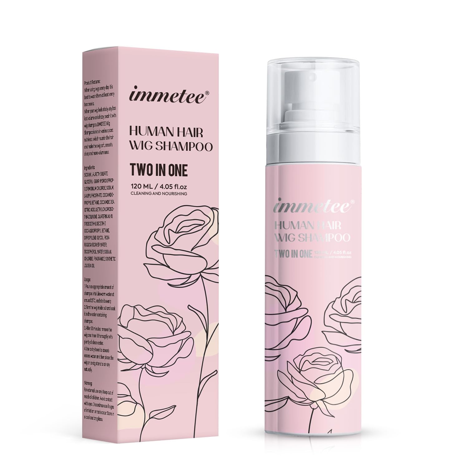 immetee 2 In 1 Wig Shampoo and Wig Conditioner, Extend the Life of a Wig, Wig Shampoo.120ml/4.05fl.oz (1pc)