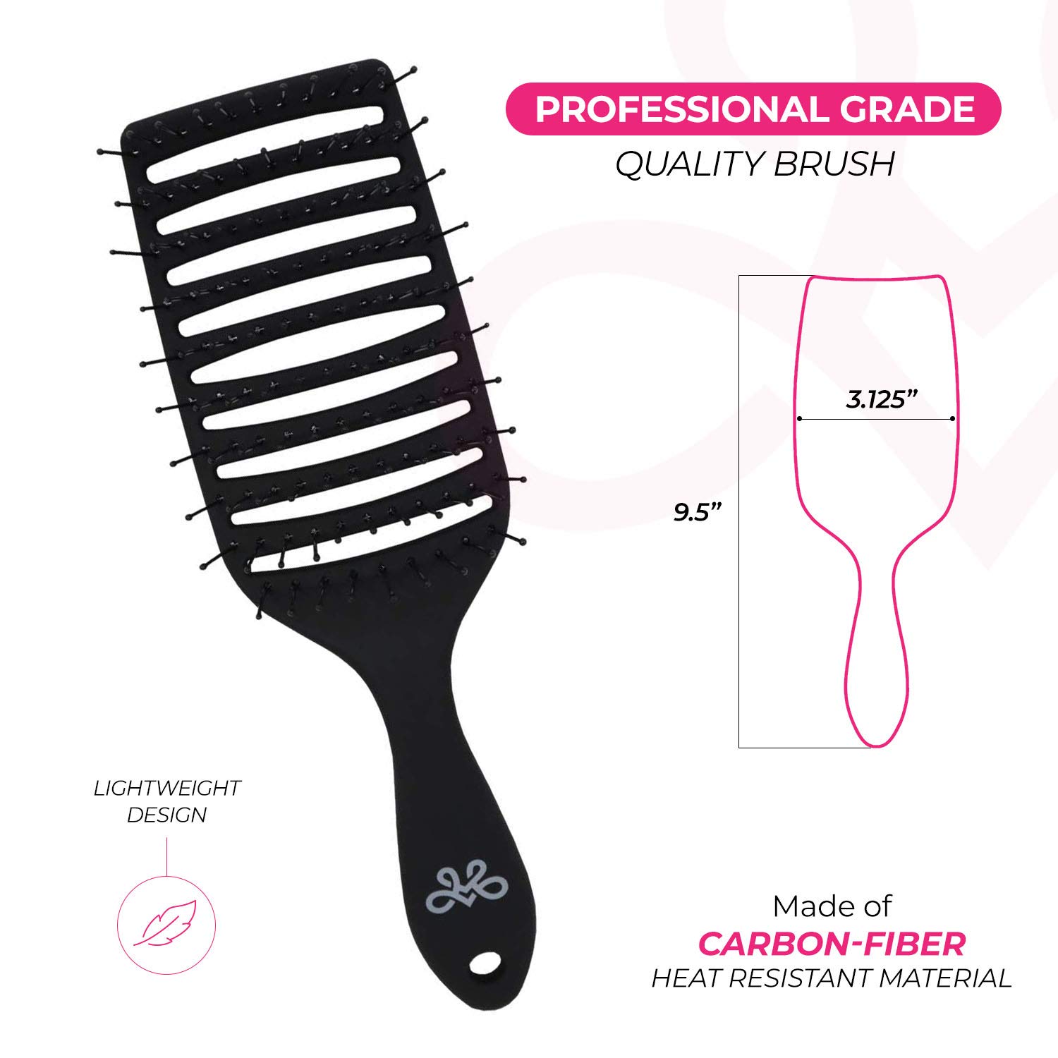 Milano Collection Women's & Men's Wet & Dry Detangler Brush For Styling Wigs & Curly, Straight or Wavy Natural Hair, Gentle Detangling Hair Brushes wide bristle design untangles hair like a Pro - Image 2