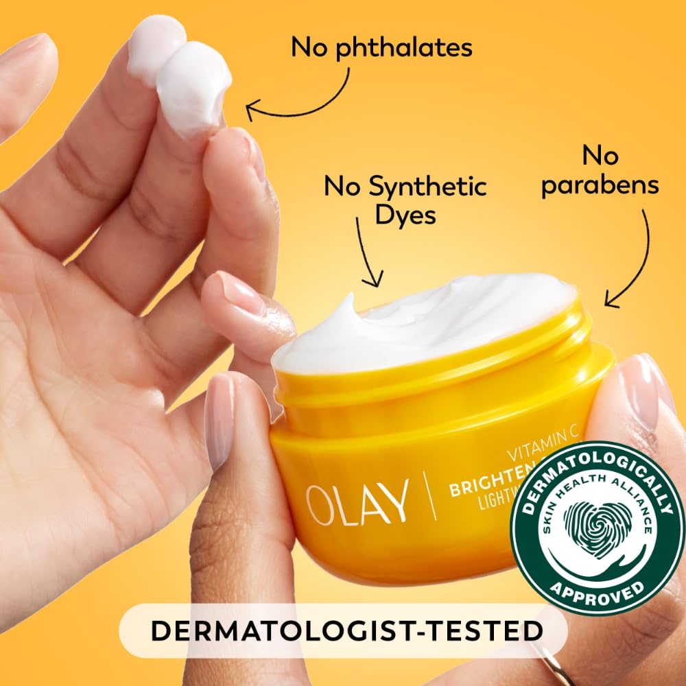 Olay Regenerist Radiance Vitamin C Face Moisturizer: Bright & Even Lightweight Cream for Women - Brightens, Hydrates, Evens Tone + Texture for Glowing Skin - 2 Oz - Image 6