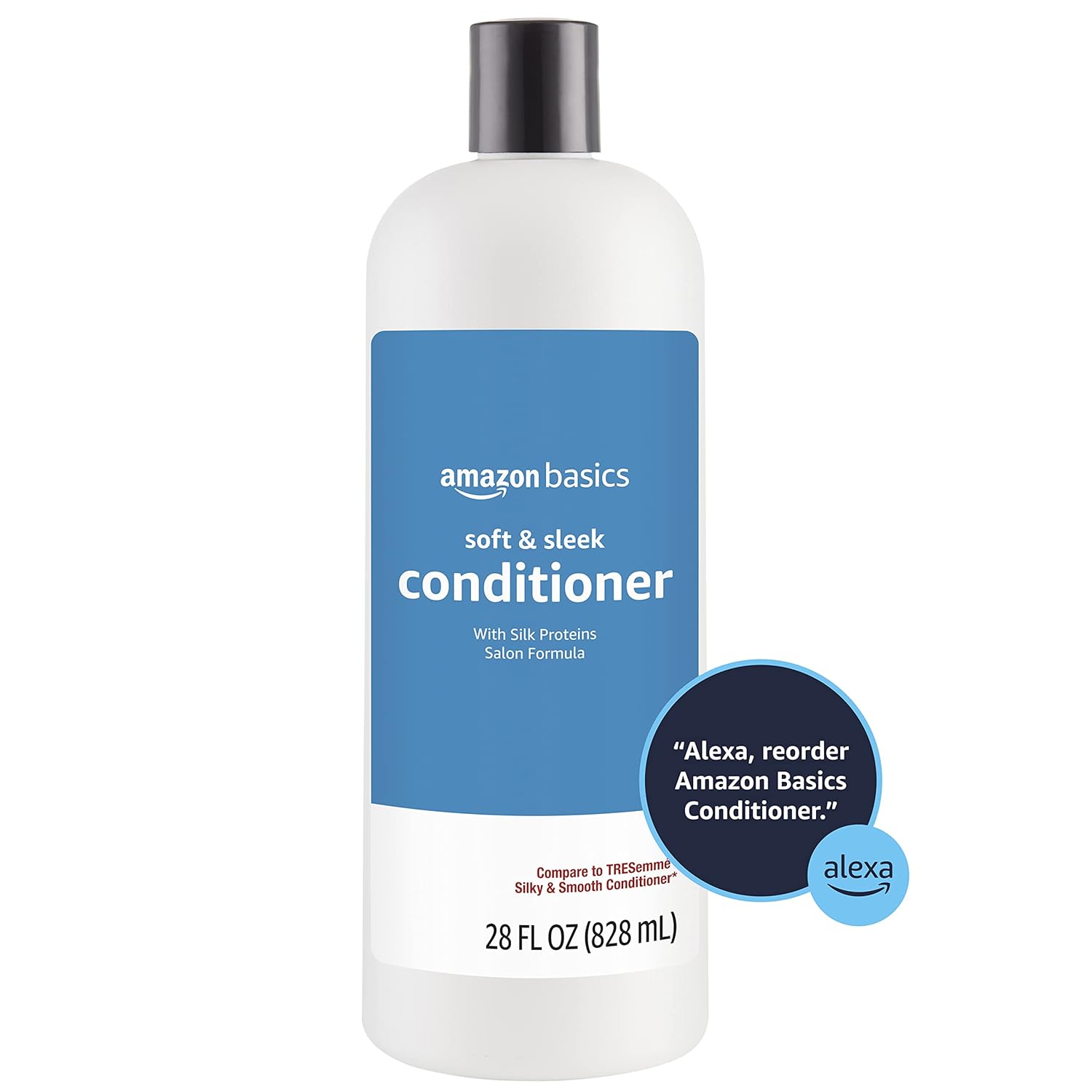 Amazon Basics Soft & Sleek Anti-Frizz Conditioner for Dry or Damaged Hair with Argan Oil & Silk Proteins, 28 Fluid Ounce - Image 3