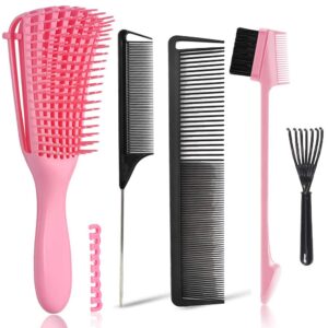 EZ Detangler Brush with Edge Brush,...