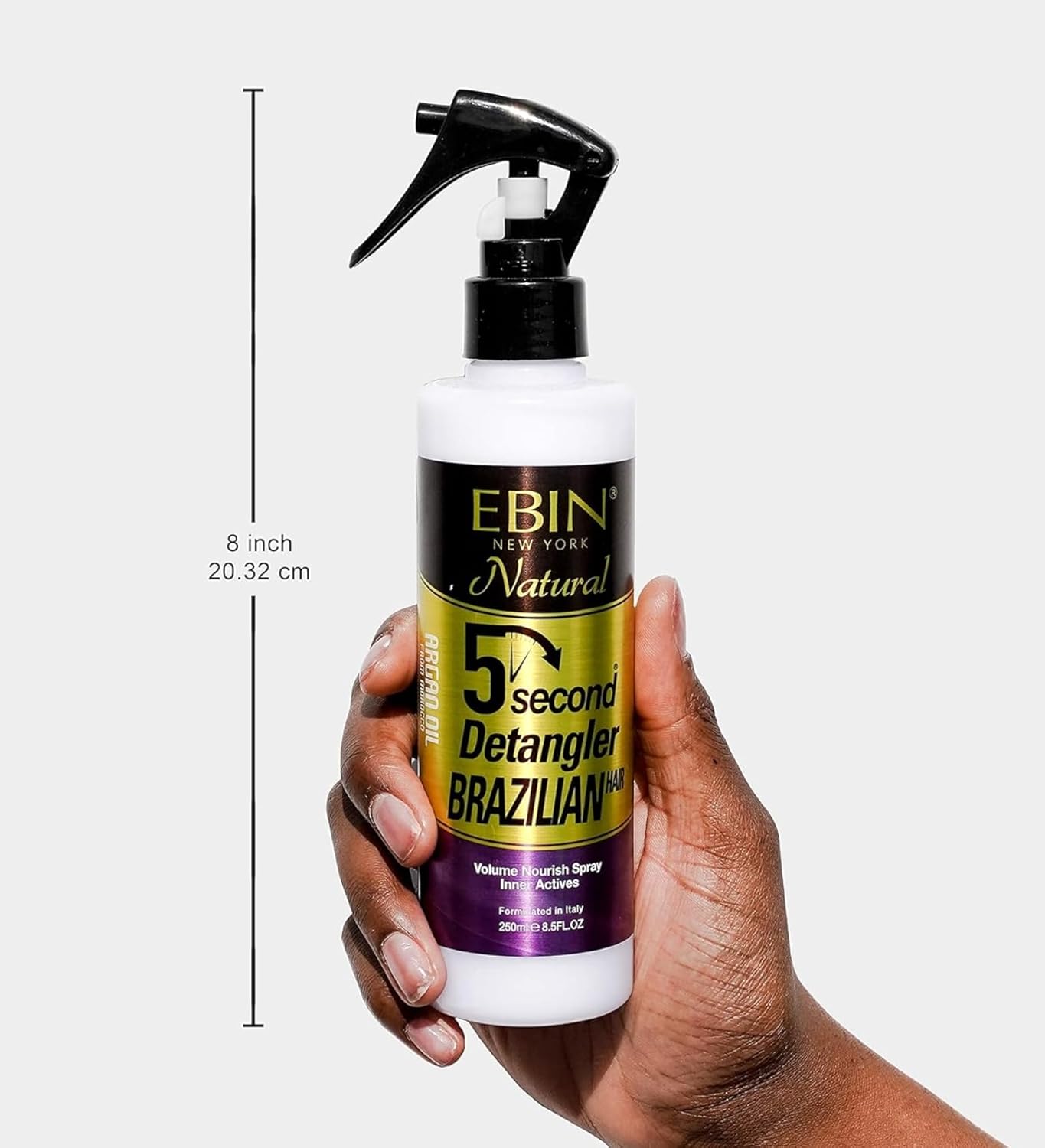 EBIN NEW YORK 5 Second Detangler - Moroccan Argan Oil Infused | Instant Moisture, Lightweight Conditioner | Softens, Smooths & Adds Shine | Wig & Weave Care 8.5oz/250ml - Image 4