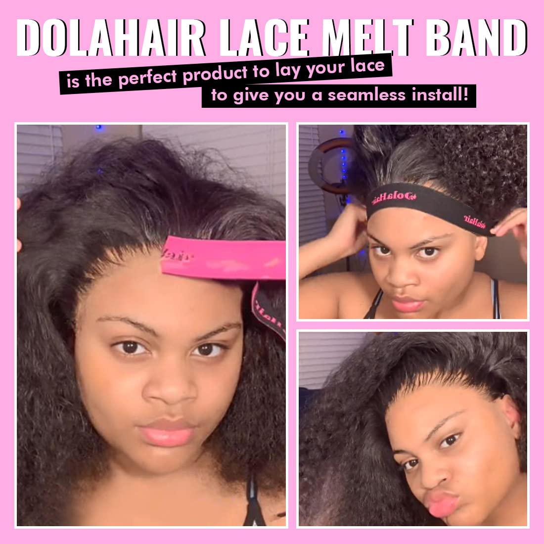 Dolahair Wig Glue Spray for Front Lace Wig Lace Melting Spray for Wigs Melting Spray Lace Bond Spray Lace Glue Kit Wig Install Kit (Melting Spray Kit-100ml) - Image 7