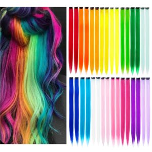 32Packs Colored Hair Extensions 20I...