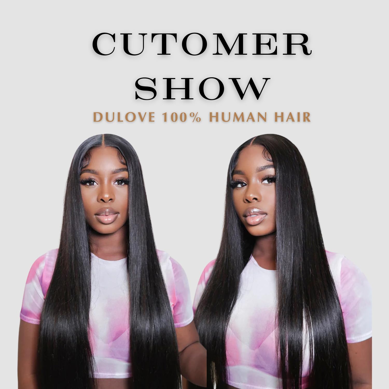 DULOVE Lace Front Wigs Human Hair 13x4 Straight HD Transparent Lace Front Wigs for Women Pre Plucked With Baby Hair 220 Density Glueless Natural Color 24inch - Image 5