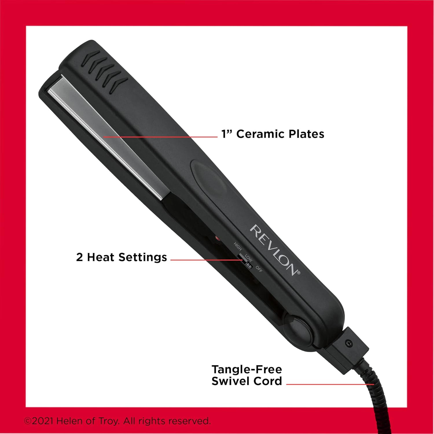 Revlon Smooth and Straight Ceramic Flat Iron | Fast Results, Smooth Styles (1 in) - Image 4