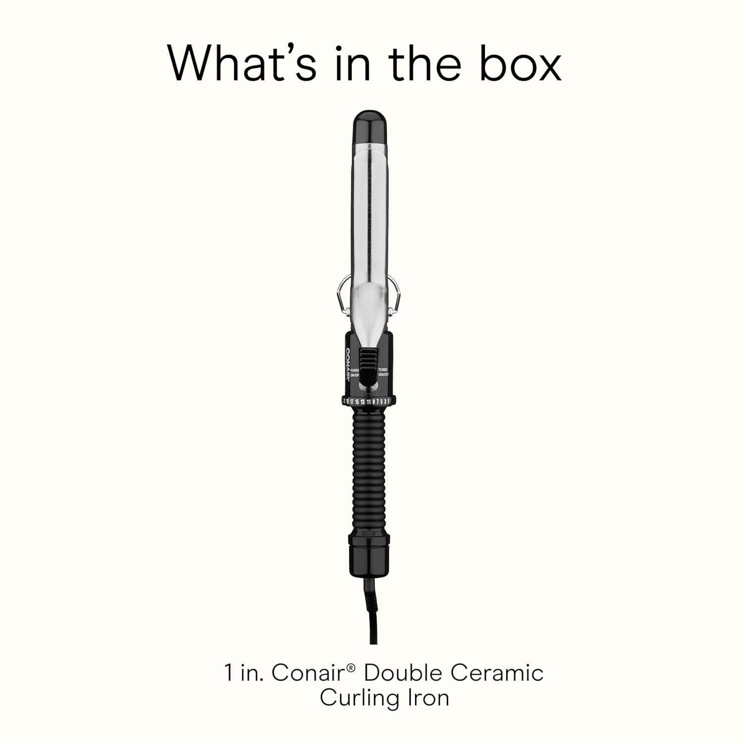 Conair Instant Heat 1-Inch Curling Iron, 1-Inch Barrel Produces Classic Curls, Hair Curler for Short, Medium, and Long Hair, 25 Heat Setting Hair Curling Iron, Black - Image 8