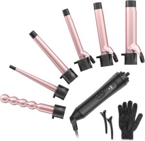 6-in-1 Curling Iron, Professional I...