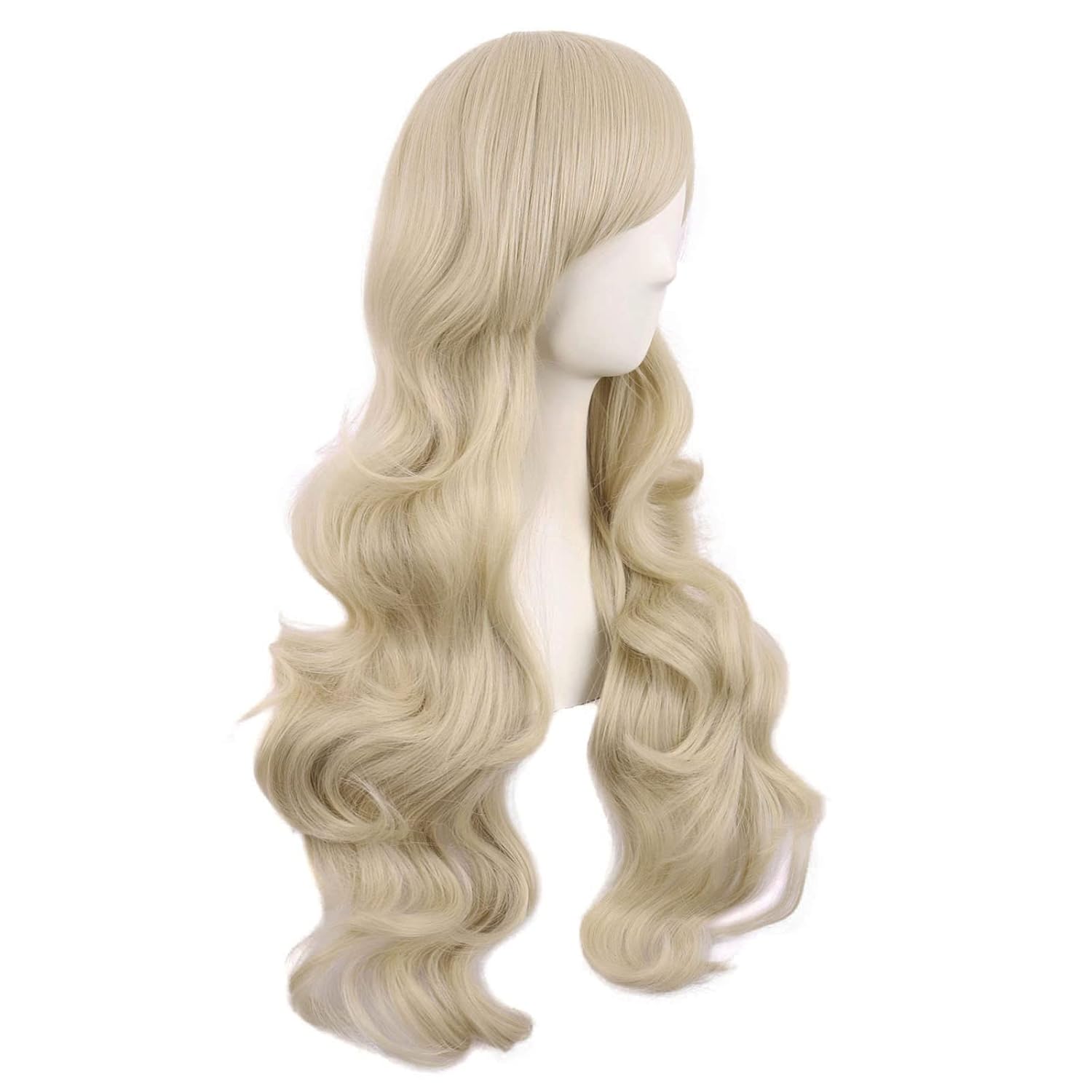 MapofBeauty 28 Inch/70 cm Charming Women Side Bangs Long Curly Full Hair Synthetic Wig (Blonde) - Image 2