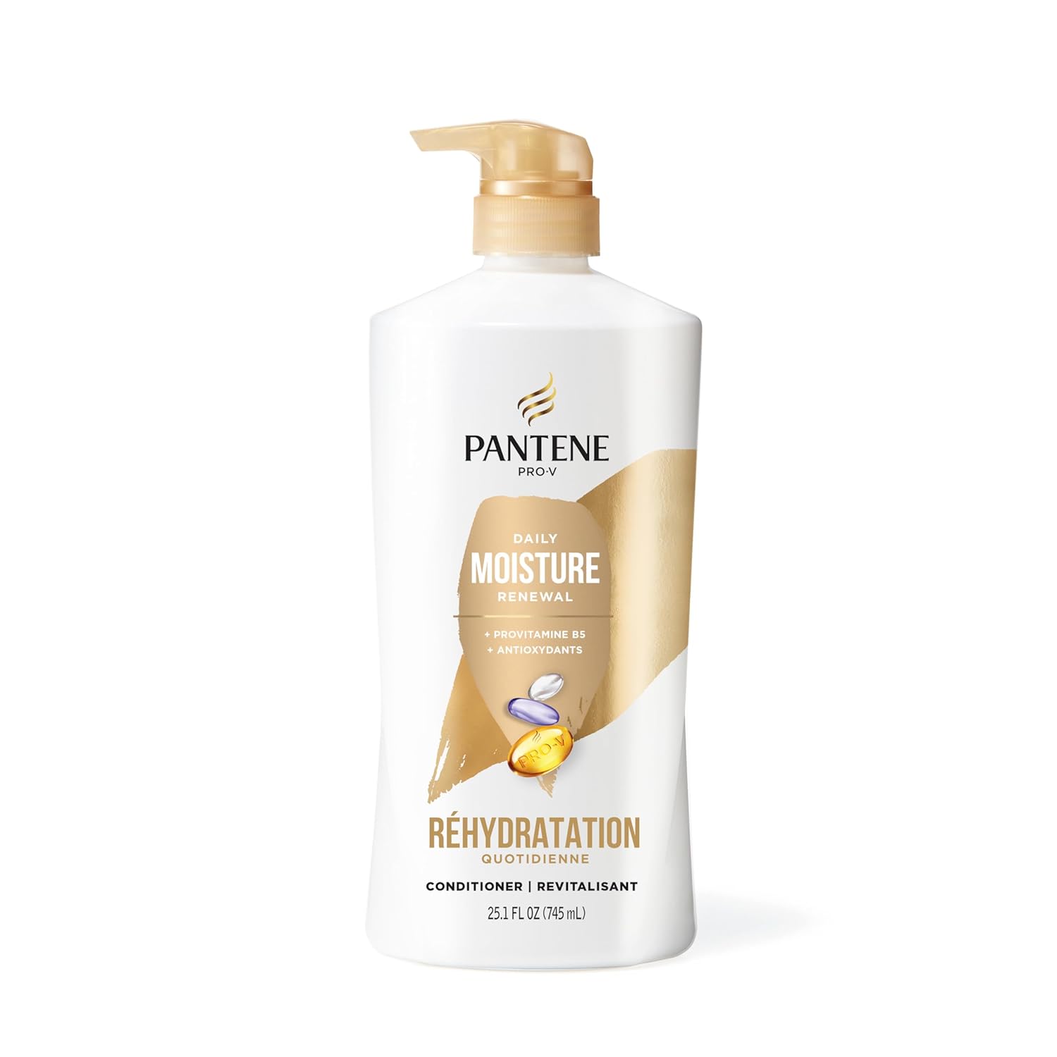Pantene Shampoo & Conditioner Set, Daily Moisture Renewal - Pro-V Nutrients for Dry, Color-Treated, Straight to Curly Hair, 72-Hour Hydration & Softness, 52.8 Oz Total + Miracle Rescue Shot (0.5 Oz) - Image 10