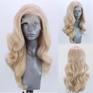 ELESTY Long Wavy Blonde Hair Synthe...