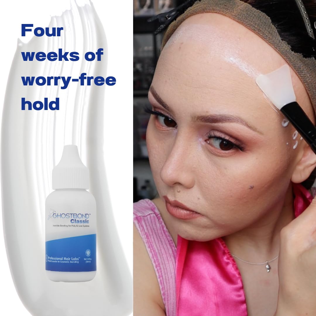 GHOSTBOND Classic Hair Replacement Adhesive 1.3oz - Invisible Wig Bonding Glue: Water & Oil-Resistant, Non-Toxic, Strong Hold For Secure and Natural-Looking Poly & Lace, Wigs & Toupee Systems - Image 6