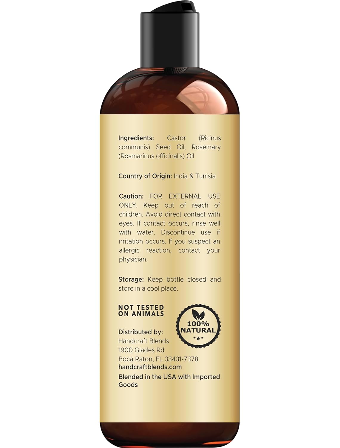 Handcraft Blends Castor Oil with Rosemary Oil 8 Fl Oz | 100% Pure and Natural | Premium Grade Carrier Oil | Hair, Eyelashes and Eyebrows | Hair and Body - Image 5