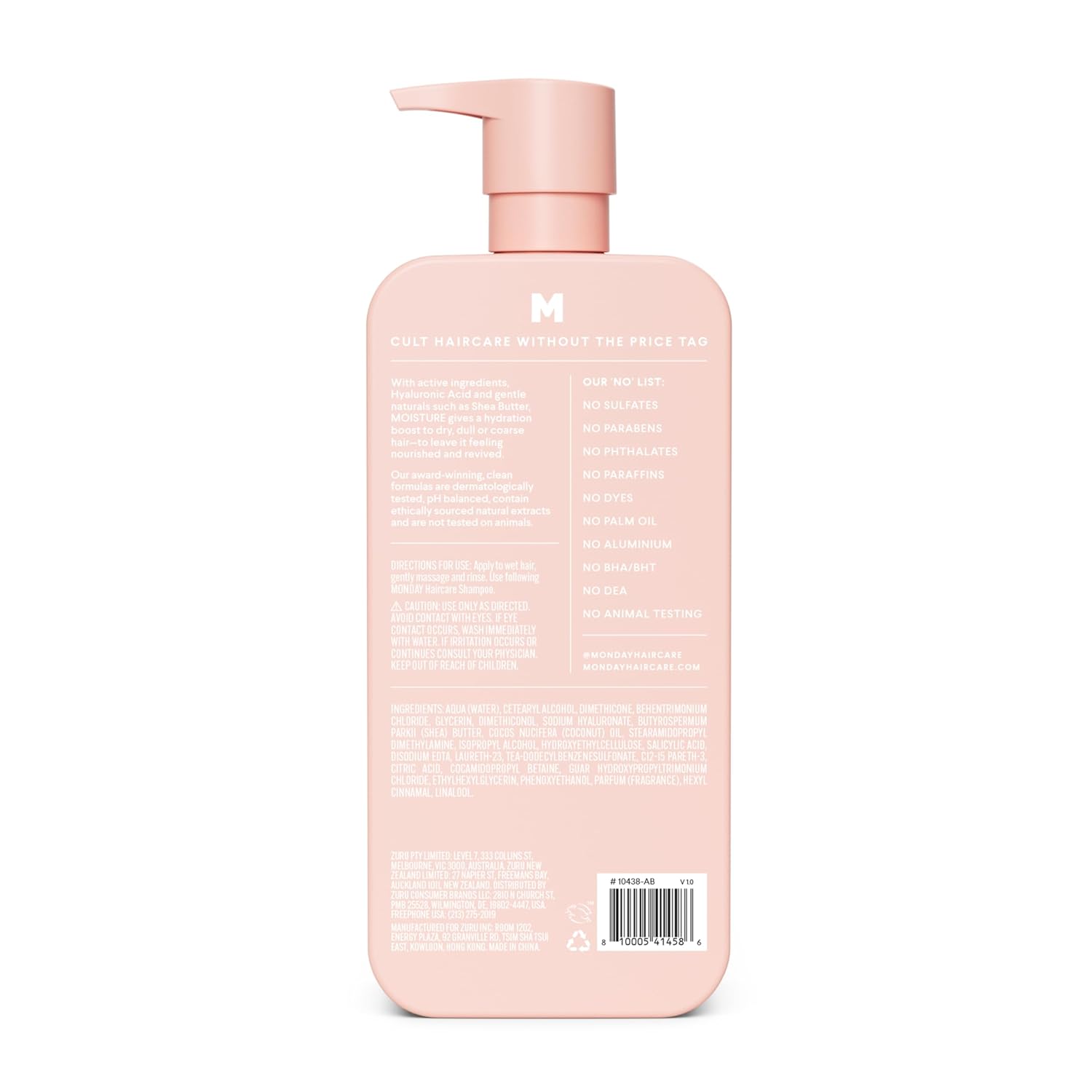 MONDAY Haircare MOISTURE Conditioner with Hyaluronic Acid, Coconut Oil & Shea Butter for Dry & Dull Hair 798 mL - Image 2