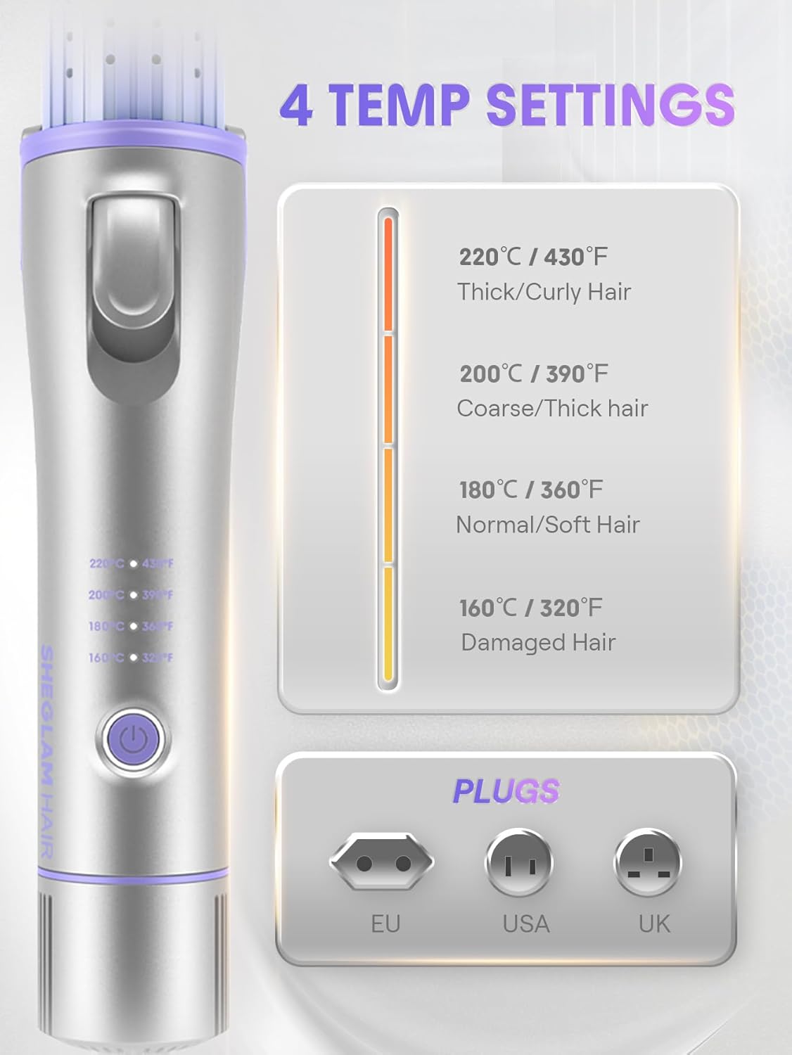 SHEGLAM Manual Airflow Styler Curling Iron, 2 in 1 Hair Straightener & Curler, 360° Cool Air Lock, 1 inch, Anti-Scald Flat Iron, 4 Temps, Fast Curling Straightening Less Damage for Long Short Hair - Image 9