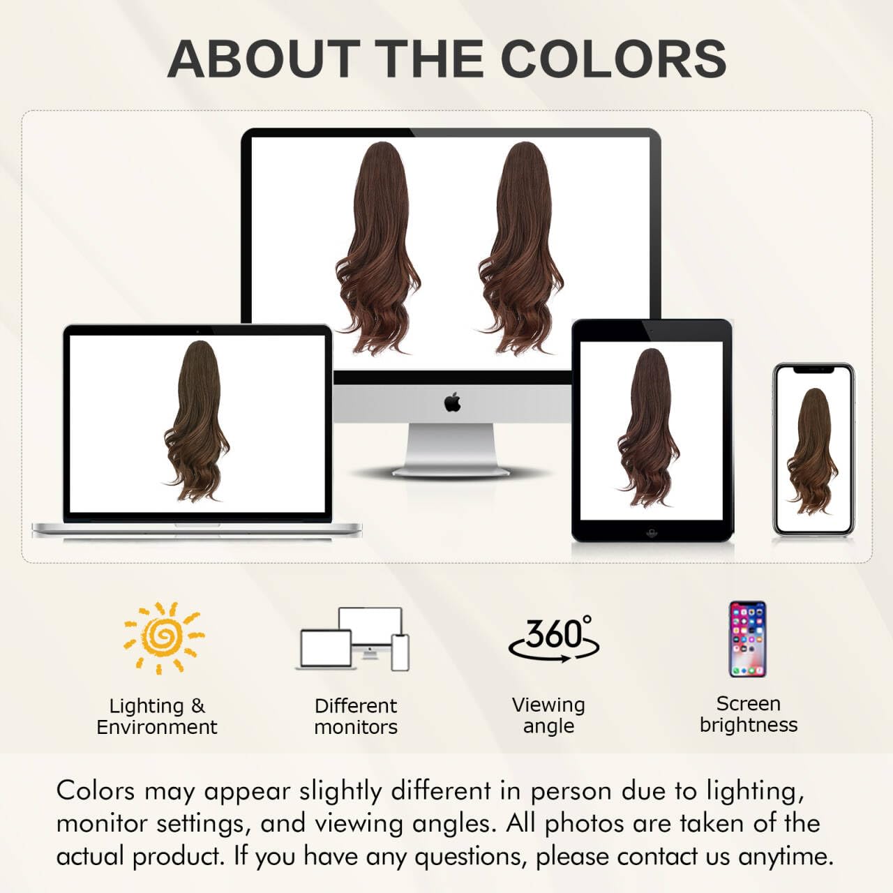 SOFEIYAN Claw Clip Ponytail Extension 16 inch Curly Wavy Clip in Hairpiece Fluffy Synthetic Fake Pony Tail Clip on Hair Extensions for Women Daily Use - Chestnut Brown Tipped with Light Auburn - Image 7