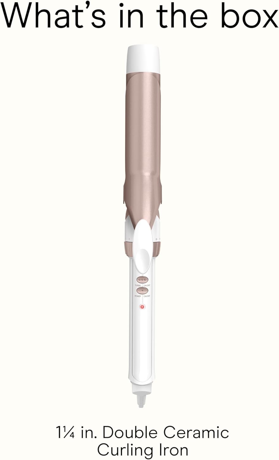 Conair Double Ceramic 1 ¼-Inch Curling Iron, 1 ¼-Inch Barrel Creates Loose Curls, Hair Curler for Use on Medium & Long Hair, White/Rose Gold - Image 10