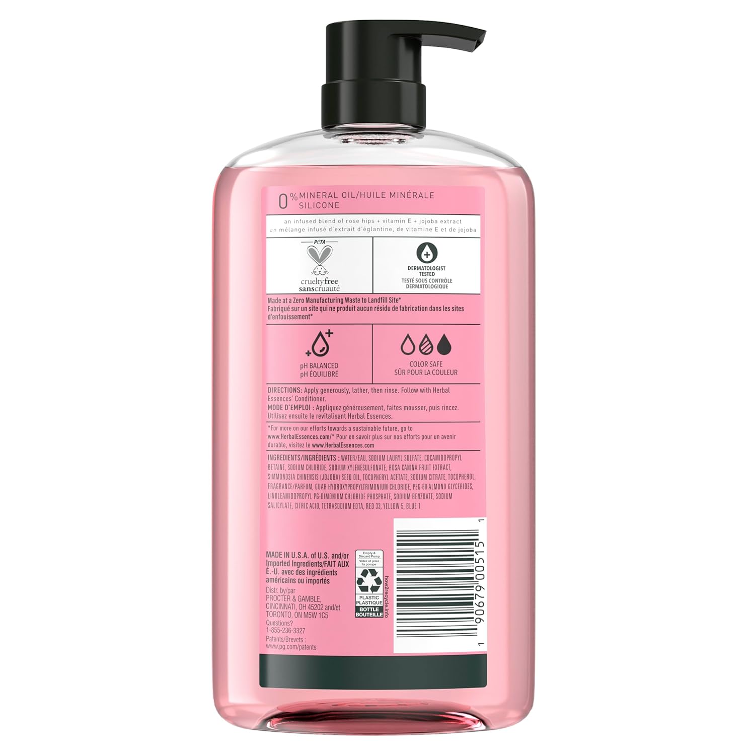 Herbal Essences Shampoo, Rose Hips - Smooth Collection, Shiny Hair with Vitamin E & Jojoba, Safe for Color Treated Hair, Floral Scent, Cruelty-Free, Dermatologist-Tested, 29.2 Fl Oz - Image 10