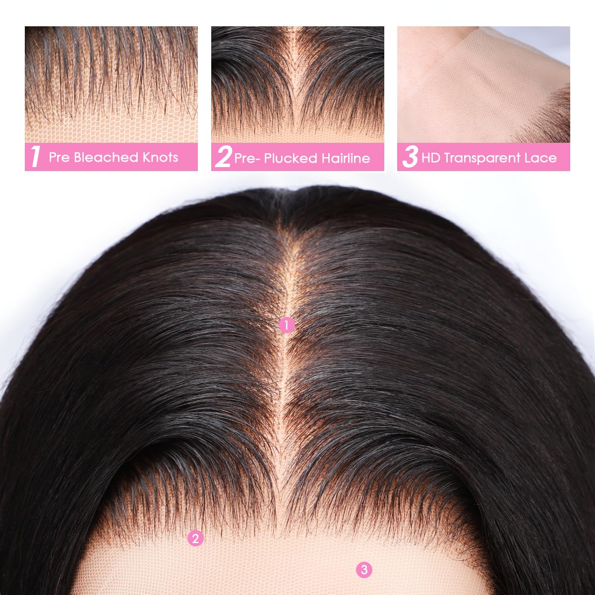 Pizazz 13x6 Body Wave Transparent Lace Front Wigs Human Hair Pre Plucked 180 Density HD Lace Frontal 9A Glueless Wigs with Baby Hair for Women 26Inch - Image 5