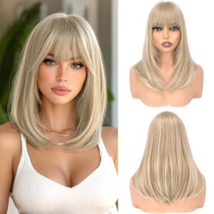 Haloo Blonde Bob Wigs with Bangs Sh...