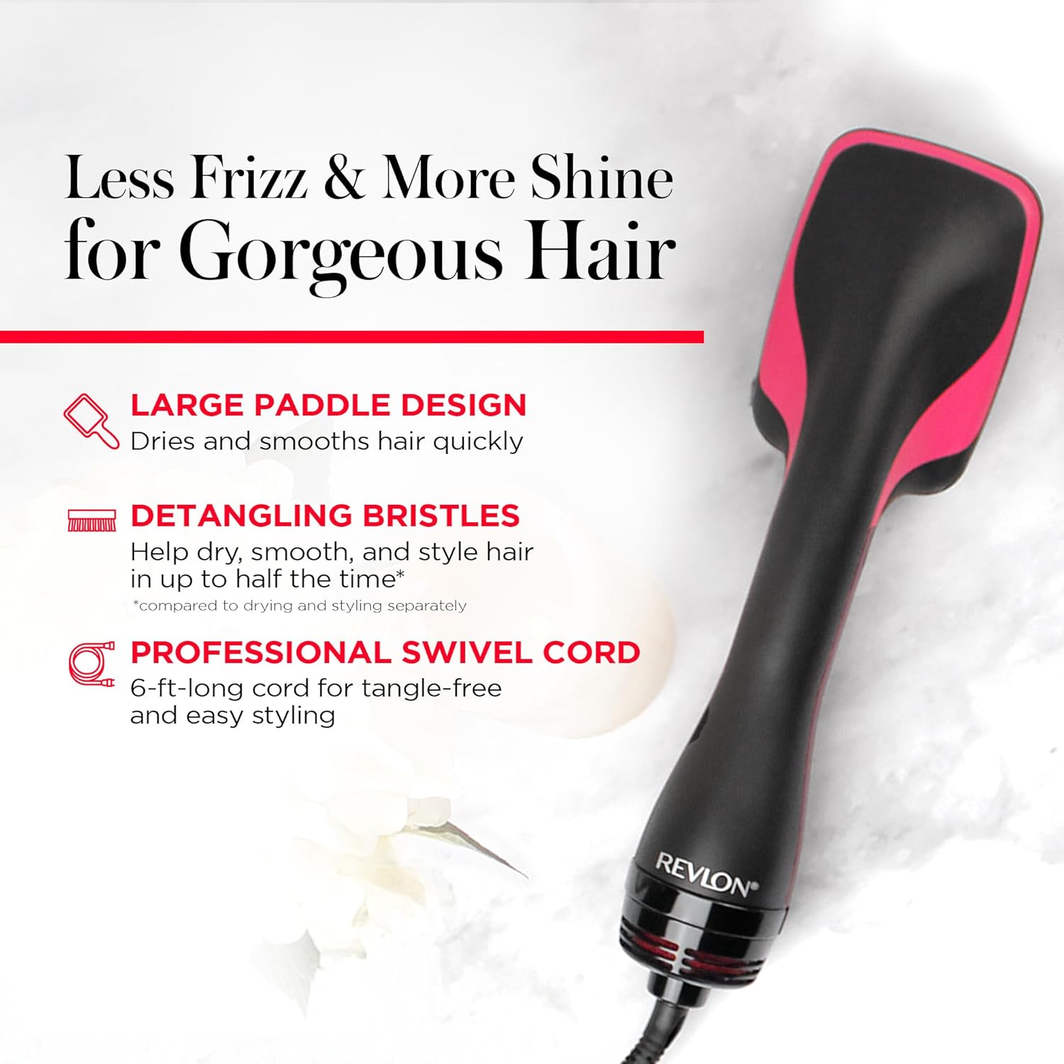 REVLON One-Step Hair Dryer and Styler, All-in-One Hair Brush Straightener for Salon-Quality Smooth & Straight Styles, Black - Image 5