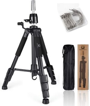 Wig Stand Tripod with Non-Slip Base...