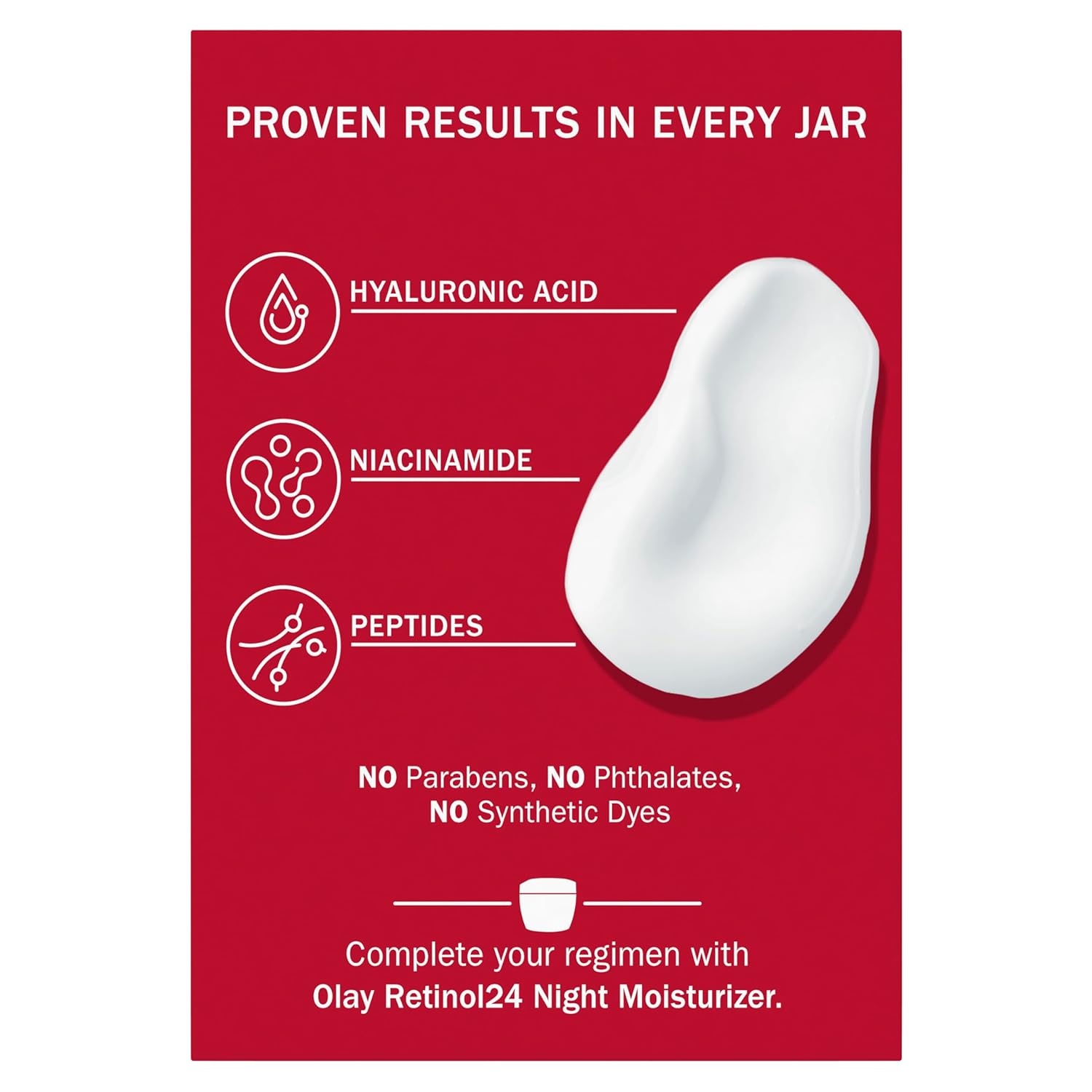 Olay Hyaluronic Acid Face Moisturizer, Instant Hydration for Women, Fragrance-Free - Dry Skin Solution, Glowing, Smoothing, Plumping, Renewing - Niacinamide, Amino Peptides 1.7 Oz - Image 15