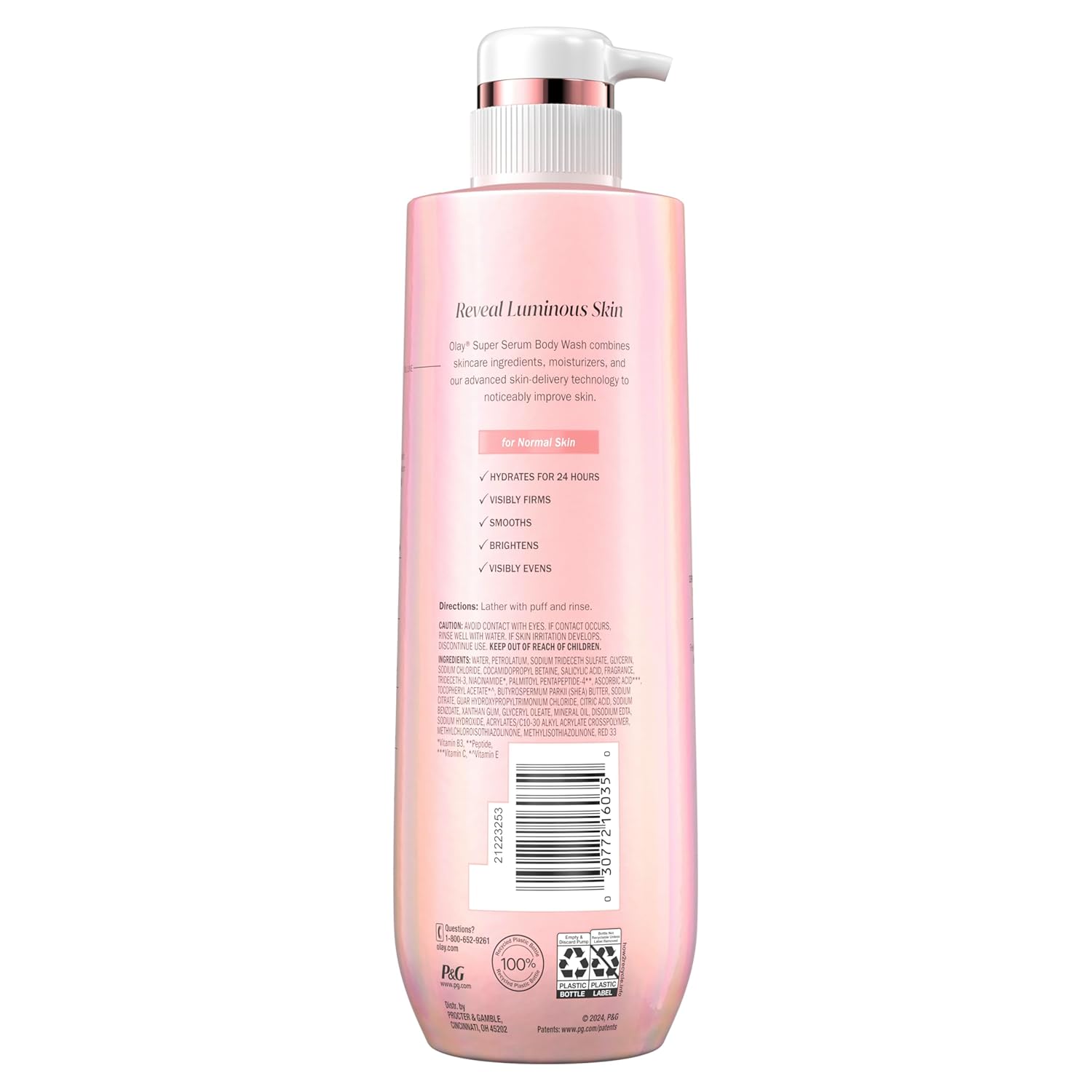 Olay Super Serum Body Wash for Normal Skin, 24hr Long Lasting Hydration, 5+ Ingredient Serum Complex for Bright Even Firm Luminous Skin, 18.5 fl oz - Image 14