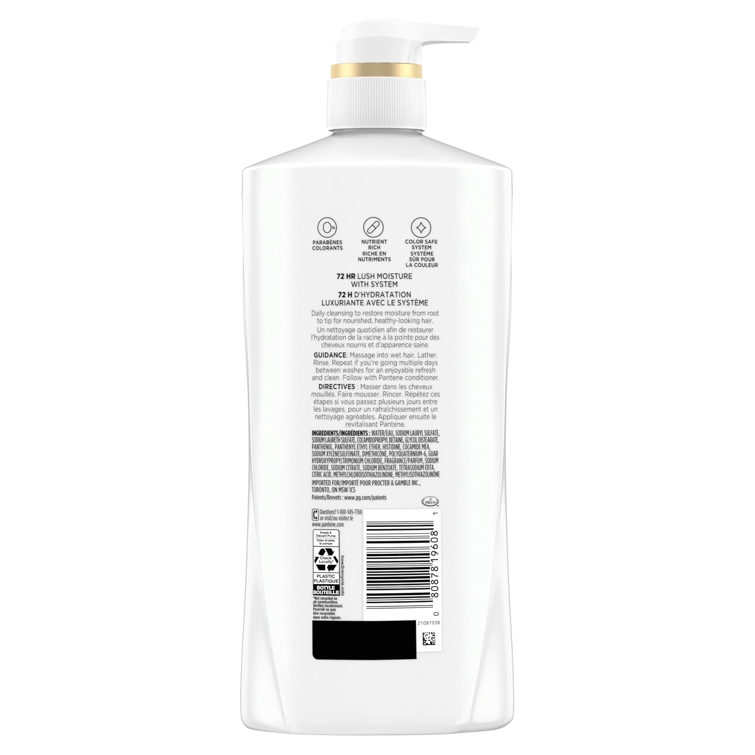 Pantene Shampoo & Conditioner Set, Daily Moisture Renewal - Pro-V Nutrients for Dry, Color-Treated, Straight to Curly Hair, 72-Hour Hydration & Softness, 52.8 Oz Total + Miracle Rescue Shot (0.5 Oz) - Image 9